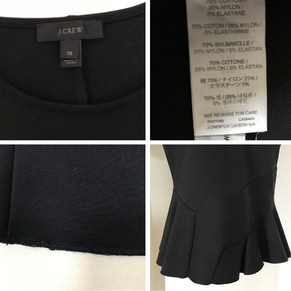 J.CREW Structured flutter-hem T-shirt, Black, XS - Picture 7 of 7